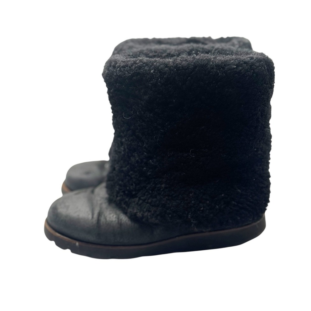 UGG Maylin Sheepskin Cuff Boots Black Style 3220 Women's Size 6 READ